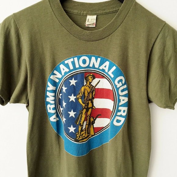 Vintage Tops - AMERICAN VINTAGE Army National Guard T Shirt 80s